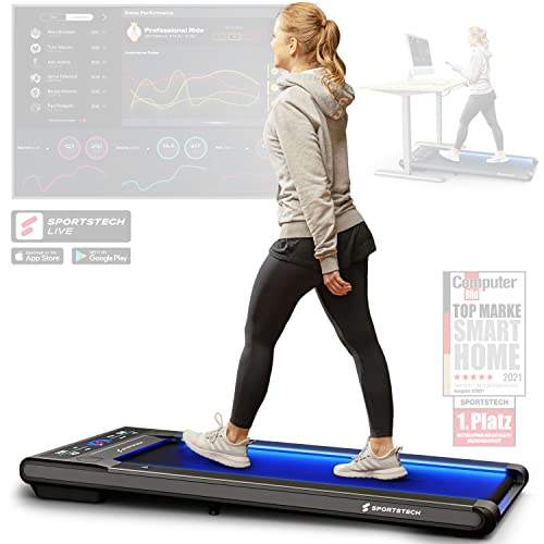 sWalk Smartes Fitness Walking Pad + LED | Mini Laufband Schre