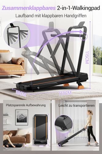 LONTEK Walking Pad Klappbar mit Steigung