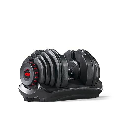 Bowflex Unisex Adult Selecttech 1090i Hantel, Schwarz/Rot, Ei