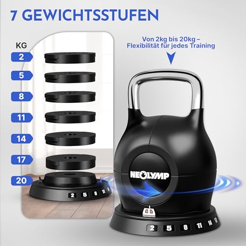 NEOLYMP Kettlebell Set 2-20 kg - 7-in-1 