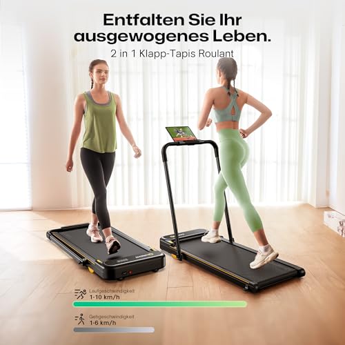UREVO 2 in 1 Laufband für zuhause mit A