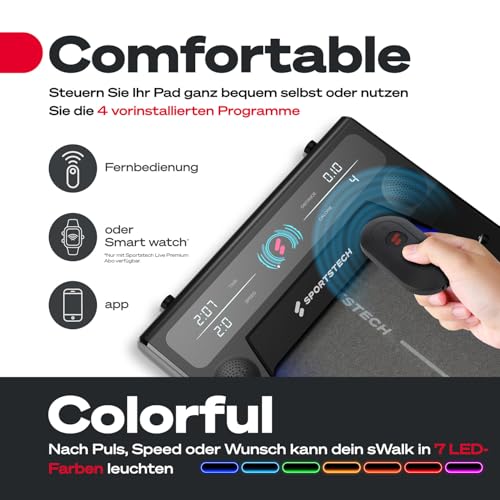 sWalk Walking Pad Laufband mit LED - Deu