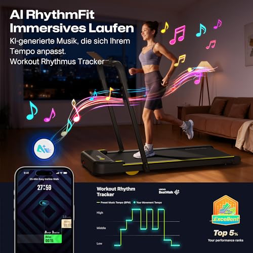 UREVO 2 in 1 Laufband für zuhause mit A